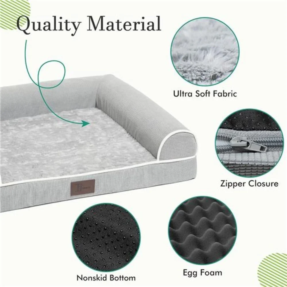 Orthopedic Dog Beds for Large Dogs, Waterproof Lined Egg Crate Foam Pet Bed Mat